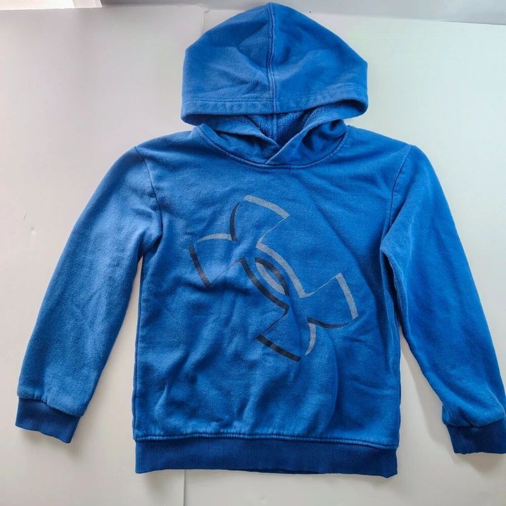 Under Armour Boys Size 7 Hoodie Sweatshirt Blue Pullover Long Sleeve